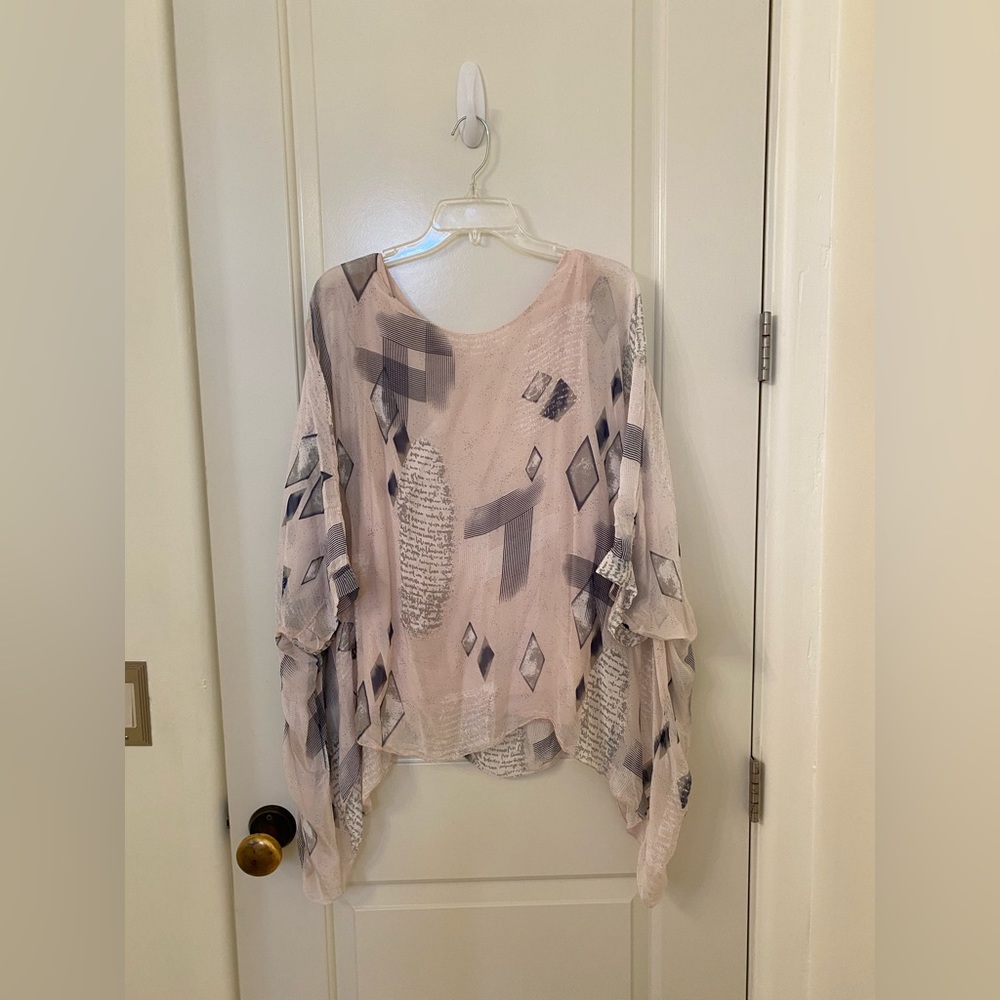 Mode de Vie Poncho style silk top, size L